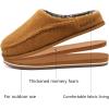 imageKuaiLu Mens Clog Slippers with Arch Support Suede Faux Fur Memory Foam Warm House Shoes Comfortable Slipon Mans Bedroom Indoor Outdoor Slippers Rubber Sole Size 716Felt Khaki