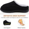 imageKuaiLu Mens Clog Slippers with Arch Support Suede Faux Fur Memory Foam Warm House Shoes Comfortable Slipon Mans Bedroom Indoor Outdoor Slippers Rubber Sole Size 716Blackchoose One Size Down