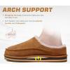 imageKuaiLu Mens Clog Slippers with Arch Support Suede Faux Fur Memory Foam Warm House Shoes Comfortable Slipon Mans Bedroom Indoor Outdoor Slippers Rubber Sole Size 716Khaki