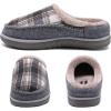 imageKuaiLu Mens Clog Slippers with Arch Support Suede Faux Fur Memory Foam Warm House Shoes Comfortable Slipon Mans Bedroom Indoor Outdoor Slippers Rubber Sole Size 716Grey Plaidchoose One Size Down