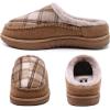 imageKuaiLu Mens Clog Slippers with Arch Support Suede Faux Fur Memory Foam Warm House Shoes Comfortable Slipon Mans Bedroom Indoor Outdoor Slippers Rubber Sole Size 716Beige Plaidchoose One Size Down