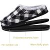 imageKuaiLu Mens Clog Slippers with Arch Support Suede Faux Fur Memory Foam Warm House Shoes Comfortable Slipon Mans Bedroom Indoor Outdoor Slippers Rubber Sole Size 716Blackwhite Plaid