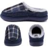 imageKuaiLu Mens Clog Slippers with Arch Support Suede Faux Fur Memory Foam Warm House Shoes Comfortable Slipon Mans Bedroom Indoor Outdoor Slippers Rubber Sole Size 716Blue Plaidchoose One Size Down