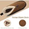 imageKuaiLu Mens Felt Winter Warm Boot Slippers Cosy Memory Foam Fleece Lined Bootie Slippers with Comfy Arch Support House Shoes NonSlip Indoor Outdoor Hard Sole