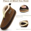 imageKuaiLu Mens Felt Winter Warm Boot Slippers Cosy Memory Foam Fleece Lined Bootie Slippers with Comfy Arch Support House Shoes NonSlip Indoor Outdoor Hard Sole