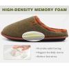 imageKuaiLu Mens House Memory Foam Slippers with Comfy Warm Plush Lining Felt Slip On Casual Pantuflas Mans Comfortable Bedroom Shoes Rubber Sole for IndoorampampOutdoor Mens Size 715Green Brown