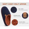 imageKuaiLu Mens House Memory Foam Slippers with Comfy Warm Plush Lining Felt Slip On Casual Pantuflas Mans Comfortable Bedroom Shoes Rubber Sole for IndoorampampOutdoor Mens Size 715Blue Brown