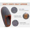 imageKuaiLu Mens House Memory Foam Slippers with Comfy Warm Plush Lining Felt Slip On Casual Pantuflas Mans Comfortable Bedroom Shoes Rubber Sole for IndoorampampOutdoor Mens Size 715Grey Brown
