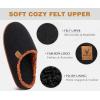 imageKuaiLu Mens House Memory Foam Slippers with Comfy Warm Plush Lining Felt Slip On Casual Pantuflas Mans Comfortable Bedroom Shoes Rubber Sole for IndoorampampOutdoor Mens Size 715Black Brown