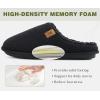 imageKuaiLu Mens House Memory Foam Slippers with Comfy Warm Plush Lining Felt Slip On Casual Pantuflas Mans Comfortable Bedroom Shoes Rubber Sole for IndoorampampOutdoor Mens Size 715Black