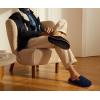 imageKuaiLu Mens House Memory Foam Slippers with Comfy Warm Plush Lining Felt Slip On Casual Pantuflas Mans Comfortable Bedroom Shoes Rubber Sole for IndoorampampOutdoor Mens Size 715Blue Brown