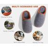 imageKuaiLu Mens House Memory Foam Slippers with Comfy Warm Plush Lining Felt Slip On Casual Pantuflas Mans Comfortable Bedroom Shoes Rubber Sole for IndoorampampOutdoor Mens Size 715Grey Brown