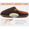 imageKuaiLu Mens House Memory Foam Slippers with Comfy Warm Plush Lining Felt Slip On Casual Pantuflas Mans Comfortable Bedroom Shoes Rubber Sole for IndoorampampOutdoor Mens Size 715Brown