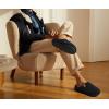imageKuaiLu Mens House Memory Foam Slippers with Comfy Warm Plush Lining Felt Slip On Casual Pantuflas Mans Comfortable Bedroom Shoes Rubber Sole for IndoorampampOutdoor Mens Size 715Black