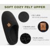 imageKuaiLu Mens House Memory Foam Slippers with Comfy Warm Plush Lining Felt Slip On Casual Pantuflas Mans Comfortable Bedroom Shoes Rubber Sole for IndoorampampOutdoor Mens Size 715Black