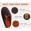 imageKuaiLu Mens House Memory Foam Slippers with Comfy Warm Plush Lining Felt Slip On Casual Pantuflas Mans Comfortable Bedroom Shoes Rubber Sole for IndoorampampOutdoor Mens Size 715Brown