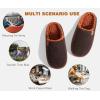 imageKuaiLu Mens House Memory Foam Slippers with Comfy Warm Plush Lining Felt Slip On Casual Pantuflas Mans Comfortable Bedroom Shoes Rubber Sole for IndoorampampOutdoor Mens Size 715Brown