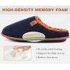 imageKuaiLu Mens House Memory Foam Slippers with Comfy Warm Plush Lining Felt Slip On Casual Pantuflas Mans Comfortable Bedroom Shoes Rubber Sole for IndoorampampOutdoor Mens Size 715Blue Brown