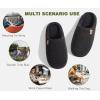 imageKuaiLu Mens House Memory Foam Slippers with Comfy Warm Plush Lining Felt Slip On Casual Pantuflas Mans Comfortable Bedroom Shoes Rubber Sole for IndoorampampOutdoor Mens Size 715Black