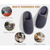 imageKuaiLu Mens House Memory Foam Slippers with Comfy Warm Plush Lining Felt Slip On Casual Pantuflas Mans Comfortable Bedroom Shoes Rubber Sole for IndoorampampOutdoor Mens Size 715Grey