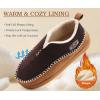 imageKuaiLu Mens Slippers Cozy Memory Foam House Slipper Shoes Warm Suede Winter Moccasins Slipon Boots Slippers For Man with Fuzzy Sherpa Lining ampamp IndoorOutdoor Hard Rubber SoleKhaki Brown