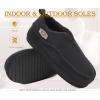 imageKuaiLu Mens Slippers Cozy Memory Foam House Slipper Shoes Warm Suede Winter Moccasins Slipon Boots Slippers For Man with Fuzzy Sherpa Lining ampamp IndoorOutdoor Hard Rubber SoleBlack