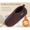 imageKuaiLu Mens Slippers Cozy Memory Foam House Slipper Shoes Warm Suede Winter Moccasins Slipon Boots Slippers For Man with Fuzzy Sherpa Lining ampamp IndoorOutdoor Hard Rubber SoleDark Brown