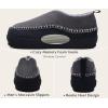 imageKuaiLu Mens Slippers Cozy Memory Foam House Slipper Shoes Warm Suede Winter Moccasins Slipon Boots Slippers For Man with Fuzzy Sherpa Lining ampamp IndoorOutdoor Hard Rubber SoleGrey Black