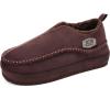 imageKuaiLu Mens Slippers Cozy Memory Foam House Slipper Shoes Warm Suede Winter Moccasins Slipon Boots Slippers For Man with Fuzzy Sherpa Lining ampamp IndoorOutdoor Hard Rubber SoleDark Brown
