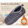 imageKuaiLu Mens Slippers Cozy Memory Foam House Slipper Shoes Warm Suede Winter Moccasins Slipon Boots Slippers For Man with Fuzzy Sherpa Lining ampamp IndoorOutdoor Hard Rubber SoleGrey