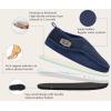 imageKuaiLu Mens Slippers Cozy Memory Foam House Slipper Shoes Warm Suede Winter Moccasins Slipon Boots Slippers For Man with Fuzzy Sherpa Lining ampamp IndoorOutdoor Hard Rubber SoleDark Blue