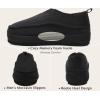 imageKuaiLu Mens Slippers Cozy Memory Foam House Slipper Shoes Warm Suede Winter Moccasins Slipon Boots Slippers For Man with Fuzzy Sherpa Lining ampamp IndoorOutdoor Hard Rubber SoleBlack