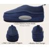 imageKuaiLu Mens Slippers Cozy Memory Foam House Slipper Shoes Warm Suede Winter Moccasins Slipon Boots Slippers For Man with Fuzzy Sherpa Lining ampamp IndoorOutdoor Hard Rubber SoleDark Blue