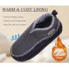 imageKuaiLu Mens Slippers Cozy Memory Foam House Slipper Shoes Warm Suede Winter Moccasins Slipon Boots Slippers For Man with Fuzzy Sherpa Lining ampamp IndoorOutdoor Hard Rubber SoleGrey Black