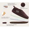 imageKuaiLu Mens Slippers Cozy Memory Foam House Slipper Shoes Warm Suede Winter Moccasins Slipon Boots Slippers For Man with Fuzzy Sherpa Lining ampamp IndoorOutdoor Hard Rubber SoleDark Brown