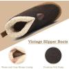 imageKuaiLu Mens Winter Slippers Memory Foam Slipper Boots for Men Cozy Felt Wool House Booties with Warm Sherpa Plush Lining Nonslip Rubber Sole Indoor Outdoor 714Brown