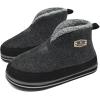 imageKuaiLu Mens Winter Slippers Memory Foam Slipper Boots for Men Cozy Felt Wool House Booties with Warm Sherpa Plush Lining Nonslip Rubber Sole Indoor Outdoor 714Grey
