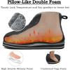 imageKuaiLu Mens Winter Slippers Memory Foam Slipper Boots for Men Cozy Felt Wool House Booties with Warm Sherpa Plush Lining Nonslip Rubber Sole Indoor Outdoor 714Grey