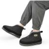 imageKuaiLu Mens Winter Slippers Memory Foam Slipper Boots for Men Cozy Felt Wool House Booties with Warm Sherpa Plush Lining Nonslip Rubber Sole Indoor Outdoor 714Grey