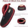 imageKuaiLu Mens Winter Slippers Memory Foam Slipper Boots for Men Cozy Felt Wool House Booties with Warm Sherpa Plush Lining Nonslip Rubber Sole Indoor Outdoor 714Blackred