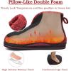 imageKuaiLu Mens Winter Slippers Memory Foam Slipper Boots for Men Cozy Felt Wool House Booties with Warm Sherpa Plush Lining Nonslip Rubber Sole Indoor Outdoor 714Blackred
