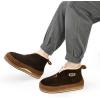 imageKuaiLu Mens Winter Slippers Memory Foam Slipper Boots for Men Cozy Felt Wool House Booties with Warm Sherpa Plush Lining Nonslip Rubber Sole Indoor Outdoor 714Black