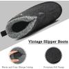 imageKuaiLu Mens Winter Slippers Memory Foam Slipper Boots for Men Cozy Felt Wool House Booties with Warm Sherpa Plush Lining Nonslip Rubber Sole Indoor Outdoor 714Grey