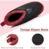 imageKuaiLu Mens Winter Slippers Memory Foam Slipper Boots for Men Cozy Felt Wool House Booties with Warm Sherpa Plush Lining Nonslip Rubber Sole Indoor Outdoor 714Blackred