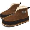 imageKuaiLu Mens Winter Slippers Memory Foam Slipper Boots for Men Cozy Felt Wool House Booties with Warm Sherpa Plush Lining Nonslip Rubber Sole Indoor Outdoor 714Khaki