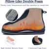 imageKuaiLu Mens Winter Slippers Memory Foam Slipper Boots for Men Cozy Felt Wool House Booties with Warm Sherpa Plush Lining Nonslip Rubber Sole Indoor Outdoor 714Blue