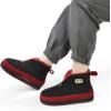 imageKuaiLu Mens Winter Slippers Memory Foam Slipper Boots for Men Cozy Felt Wool House Booties with Warm Sherpa Plush Lining Nonslip Rubber Sole Indoor Outdoor 714Blackred