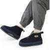 imageKuaiLu Mens Winter Slippers Memory Foam Slipper Boots for Men Cozy Felt Wool House Booties with Warm Sherpa Plush Lining Nonslip Rubber Sole Indoor Outdoor 714Blue