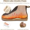imageKuaiLu Mens Winter Slippers Memory Foam Slipper Boots for Men Cozy Felt Wool House Booties with Warm Sherpa Plush Lining Nonslip Rubber Sole Indoor Outdoor 714Brown