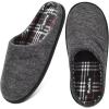 imageKuaiLu MensComfortMoccasinSliponSuedeHouseSlippersMemory FoamCasualLoafersShoes with Arch SupportBlackfur